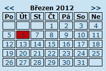 rezervační kalendář